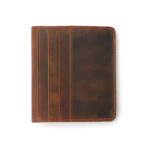 Handmade Leather Card Holder, Leather Minimalist Wallet with Credit Card Holder, Slim Bifold Wallet, Black