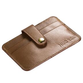 Handmade Genuine Leather Card Case Slim Handy Gift RFID Blocking Card Holder Minimalist Wallet for Men & Women Front Pocket Credit Card Holder (Sheepskin, Light Brown)