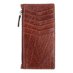PEGAI Leather Slim Wallet Credit Card Holder for Women with Zipper Coin Pocket | Business Card Holder, ID Wallet, Card Case Wallets for Women | Isabel (Dymnos Black)