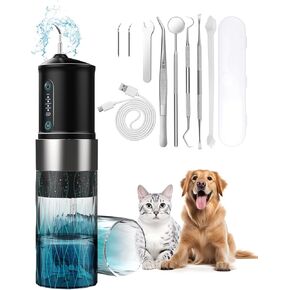 YABIFE Non-Vibrating Ultrasonic Tooth Cleaner for Dogs with Water Cooling System. Dog Plaque and Starter Remover, with Dental Care Kit and Teeth Brush, 3 Cleaning Modes with Lighting