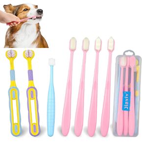 7 Pack Dog Toothbrush Kit,360º Pet Toothbrush Soft Nano Bristles Tooth Brush for Cat Dog Puppy Kitten Dental Care, Oral Hygiene