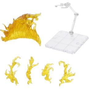 iplusmile 1Set Flame Effect Action Figure Stand DIY Assembly Clear Display Rack for Doll Models Sturdy Plastic Holder with Stable Base for Organizing Toy Figures