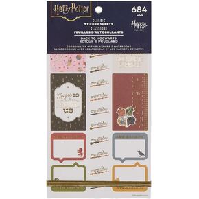 Happy Planner Harry Potter Sticker Set for Planners, Calendars, and Journals, Easy-Peel Stickers, Scrapbook Accessories, Back to Hogwarts, 30 Sheets, 684 Stickers Total