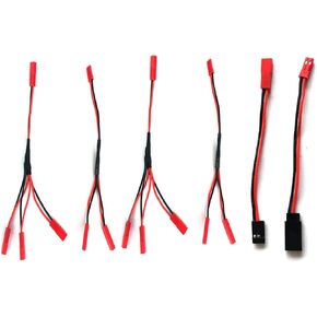 DEVMO 4PCS JST Plug Splitter,JST Male Female Y Cable,JST Y Parallel Adapter Splitter Harness Compatible with Tra-xxas T-RX-4 1/10 RC Car Crawler ESC Battery Motor Cooling Fan,15CM/5.9"