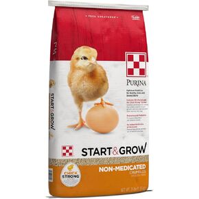 Purina Start and Grow | Non-Medicated Chick Feed Crumbles | Nutritionally Complete - 25 Pound (25 lb.) Bag