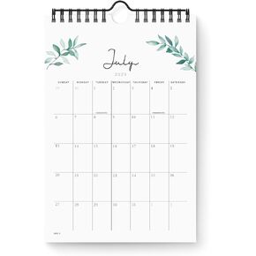 Mini Calendar 2025-2026, 6''x9'' Small Wall Calendar, July 2025 to December 2026, Modern Greenery Minimalist Calendar, Academic Desktop Calendar, Perfect for Home, Office,School, Easy to Organize