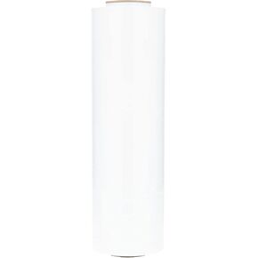 PSBM White Stretch Wrap, 1 Pack, 15 Inch x 1500 Feet, 80 Gauge, Plastic Cling Dark Color Hand Stretch Film Rolls for Packaging Moving Packing Pallets