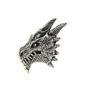 Dragon Head Pin, Mythical, G011, Fire, Celtic, Gothic, Nordic, Norse, Shield, Badge, Pins, Lapel, Brooch, Hat, Backpack, 100+ Gothic Designs Available, Handmade in the USA, Pewter