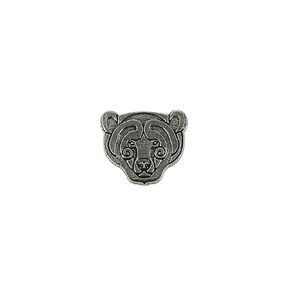 Celtic Bear Head Pin, Flat, Pewter, G106, 1 1/8", 100% Handmade in USA, Medieval Pin, Bear Brooch, Bear Jewelry, Gothic, Lapel Pin, Hat Pin, Gift, 150+ Medieval designs