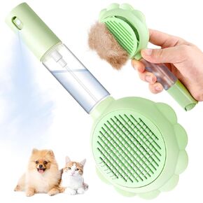 Cat Brush for Shedding, 3-in-1 Pet Spray Hair Removal Comb with Visual Spray & Release Button, Waterproof Dog Grooming Brush for Furry Pet