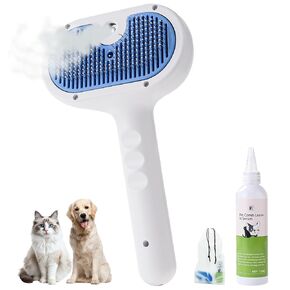 Cat Brush for Shedding,3 In 1 Steam Brush for Dog & Cat,Spray Hair Removal Comb,Includes Waterless Shampoo,Suitable for Long-haired and Short-haired Pets