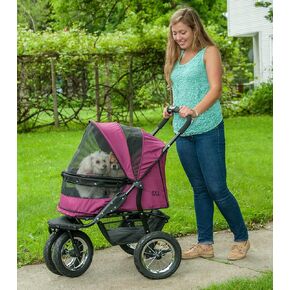 Pet Gear NO-Zip Double Pet Stroller, Zipperless Entry, for Single or Multiple Dogs/Cats, Plush Pad + Weather Cover Included, Large Gel-Filled Tires, Emerald