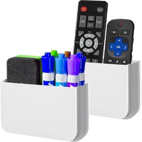 Magnetic Remote Control Holder Wall Mount, 2 Pack TV Remote Holder Wall Mount, Magnetic Pen Holders for Refrigerator, Whiteboard Marker, Locker Organizer, Office Organizer (Black)