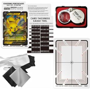 Flinduy Card Grading Centering Tool – Sports Card Thickness Measuring, Card Cleaning Kit, Card Centering Grading Tool