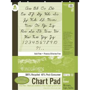 Ecology Recycled Chart Pad, 1 Inch Ruled, 24 x 32 Inches, 70 Sheets