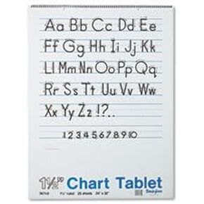 (6 Pack Value Bundle) PAC74710 Chart Tablets w/Manuscript Cover, Ruled, 24 x 32, White, 25 Sheets/Pad