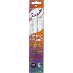 Sakura 38486 2-Piece Glaze 3-Dimensional Glossy Ink Pen Set, Gloss Clear
