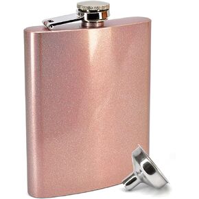 Clear Water Home Goods - 8 oz Mermaid Holographic Glitter Sparkle Stainless Steel Hip Flask w/Funnel - Wedding Party - Groomsman - Bridesmaid in Saudi Arabia