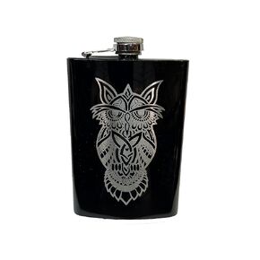 8oz قارورة البومة الأسود الأسود