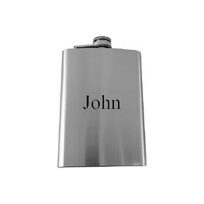 8oz RED Personalized One Line Flask