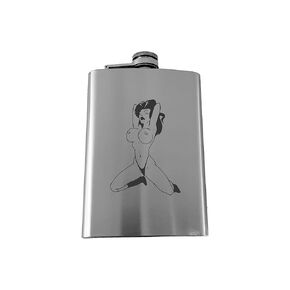 8oz Big Breasted Girl Art Hip Flask