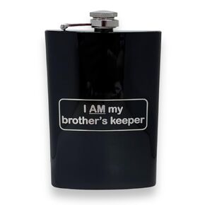 8oz BLACK I am my brother's Keeper Flask