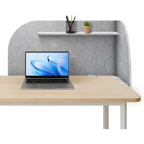 Multi-Functional Soundproof Desktop Privacy Screen, 39.4" x 19.7" x 23.6" Freestanding Desk Divider with Storage Shelf, Noise Reducing Office Partition for Workspace, Classroom(Silver Grey)
