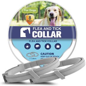 Flea Collar for Dogs, Adjustable Flea and Tick Collar for Large Dogs, 8 Months Protection 2 Count