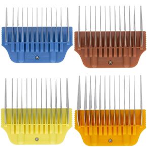 4 Wide Attachment Combs Set | #2 10mm 3/8" | #1 13mm 1/2″ | #0 16mm 5/8" | #A 19mm 3/4″ | Easy Snap-On Design