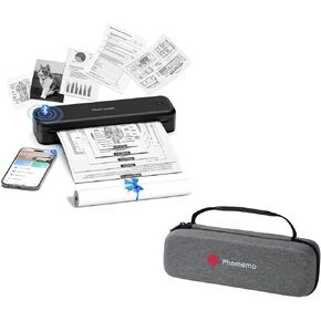 Phomemo M834 Portable Printers & 1 Printer Case, Bluetooth Inkless Thermal Printer Compatible with iPhone, Android Phone, Laptop for Office Car Home Use