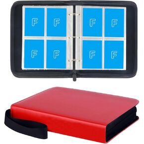 Carrying Case Binder for Standard Trading Card, Holds Up to 400 Cards with 50 Premium Sleeves 4-Pocket Pages