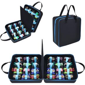 Carrying Case for 24 Monster Jam Trucks, Kids Toy Truck Storage Compatible with 24 Monster Jam Trucks, Holding for 1:64 Scale Monster Jam Trucks (Blue)