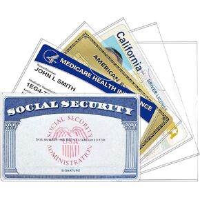 6 Pack Social Security Card Protector Sleeves，New Medicare Card Protector Sleeve/Credit Card Holder,Credit Card Cover(6)
