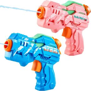 Water Gun for Kids, 2 Pack Squirt Guns Cool Small Manual Water Soaker, Water Pistol for Summer Outdoor Swimming Pool Beach Yard, Ideal Gifts for Boys Girls Children 3 4 5 6 7