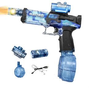 Electric Water Gun, Ultimate Battle Blaster Water Guns with Realistic Gun Muzzle Flame High Capacity Automatic Squirt Guns Summer Outdoor Beach Swimming Pool Party Toy for Adult Kids (Electric)