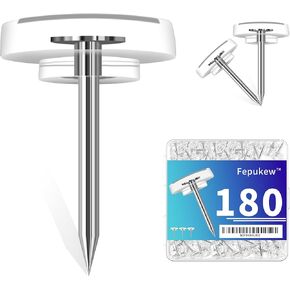 180-Pack Clear Thumb Tacks - Heavy Duty Push Pins for Bulletin Board, Office, School & Wall Decor - Sharp Steel Point Tacks with Durable Plastic Flat Heads - Includes Storage Box (Transparent)