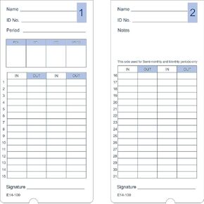 (500) Time Cards for Lathem 400E Time Clock, COMPUMATIC Compatible E14, 5 Packs of 100