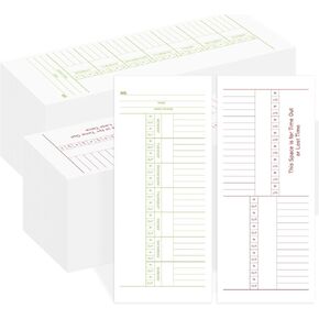 LOTMER 500 Count Time Cards for Employees Weekly, 2 Sided Time Cards Sheets, 3-3/8" x 8-1/4" Time Cards, Named Days