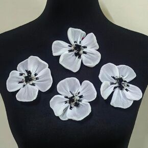 New Three-Dimensional Flower Clothing Accessories Handmade Fabric DIY Clothing Accessories Clothing Accessories (Light Gold)