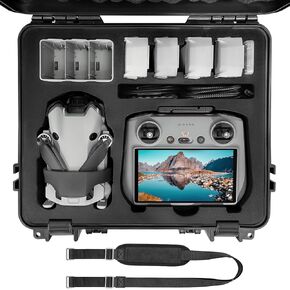 FPVtosky Hard Case for DJI Mini 4 Pro/ 3 Pro/Mini 3 Fly More Combo, Waterproof Carrying Case Fits DJI RC 2/RC Accessories [ Red, CASE ONLY ]