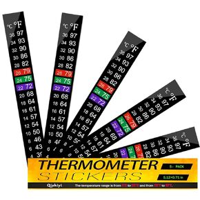 5PCS Aquarium Thermometer Strips,Fish Tank Thermometer Adhesive Sticker for Brewing Kombucha, Beer, Wine, Fish Tank,Digital Temperature Display 39-97°F (4-36°C) (5)