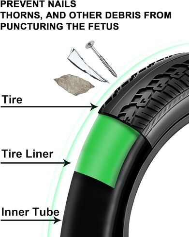 Fat Bike Tire Liner, Bicycle Tube Flat Protector Compatible with 20"/24"/26"/27.5/29" (29x4-5) in Kuwait