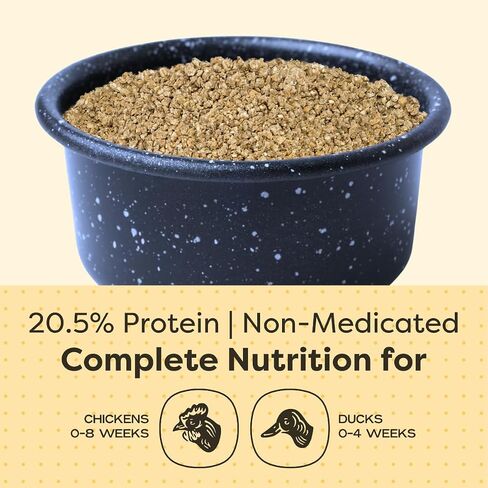 Scratch and Peck Whole Grain Grower Crumbles Chicken and Duck Feed - 25 lbs Bag - Corn-Free and Soy-Free - 17% Protein, Certified Organic and Non-GMO Project Verified Chicken Food in Kuwait
