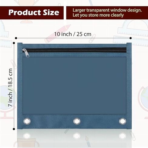 LINCIA 36 PACK PENCIL POCNES FOR 3 RING BINDER مع أكياس قلم رصاص السوستة السوستة ، 6 ألوان ، علبة قلم رصاص مع نافذة صافية مزدوجة على الوجهين للوازم المكتبي (المعكرونات) in Kuwait