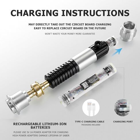Upgrade App Control Metal Dueling Obw Lightsaber, Smooth Swing 16 Sound Effects 3 Light Effects, 16 Colors and Infinite Change Light Saber for Adults Kids (RGB-OBW) in Saudi Arabia
