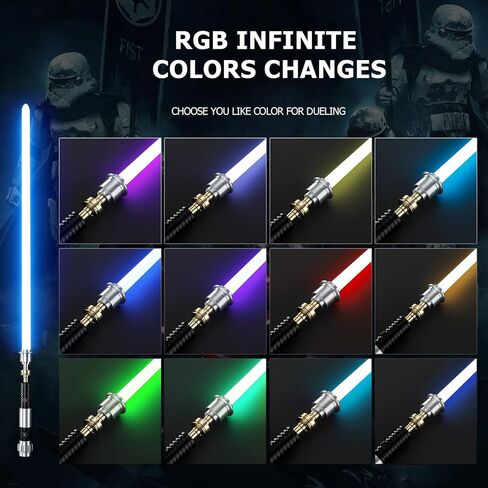 Upgrade App Control Metal Dueling Obw Lightsaber, Smooth Swing 16 Sound Effects 3 Light Effects, 16 Colors and Infinite Change Light Saber for Adults Kids (RGB-OBW) in Saudi Arabia