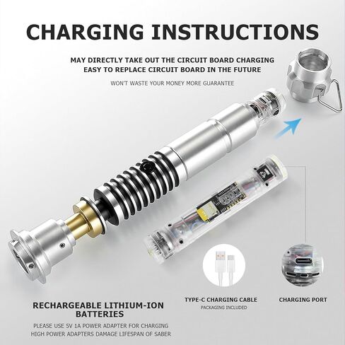 Upgrade App Control Metal Dueling Obw Lightsaber, Smooth Swing 16 Sound Effects 3 Light Effects, 16 Colors and Infinite Change Light Saber for Adults Kids (RGB-OBW) in Saudi Arabia