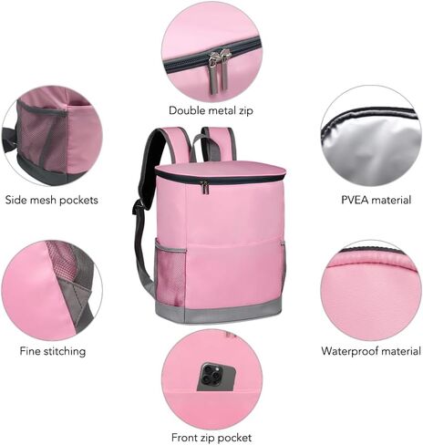 Insulated Cooler Backpack, Backpack Cooler, 20 Can Backpack Cooler Leak Proof, Insulated Soft Cooler Bag, Lightweight, Cold-Weather Duffel Bag for Beach, Camping, Outdoor Activities in Saudi Arabia