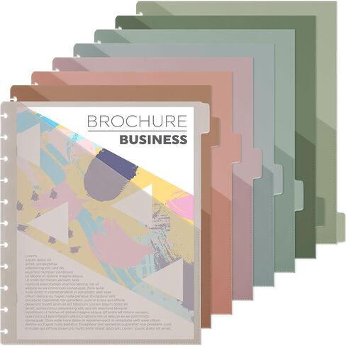 8 PCS Discbound Pocket Dividers 8.5 × 11 مع علامات تبويب وجيوب 8 علامات التبويب Discbound Pocket Bolders حجم الحرف Discbound Discbound Discbound Discist Discs Plannner Supplies لمكتب مدرسة الأعمال (Boho) in Saudi Arabia