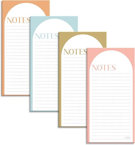 S&O Magnetic Notepads for Refrigerator 4 Pack, Strong magnet sheets for Fridge Sets - Magnetized List Pages for freezer - Sticky Notes for cooler - 3.5" x 7", 45 Pages in Saudi Arabia